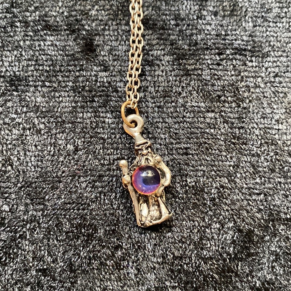 Wizard Necklace Pewter Crystal Ball